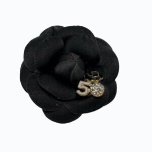 Camellia Style Flower Brooch | Designer-Inspired Luxury Pin | Black Tone